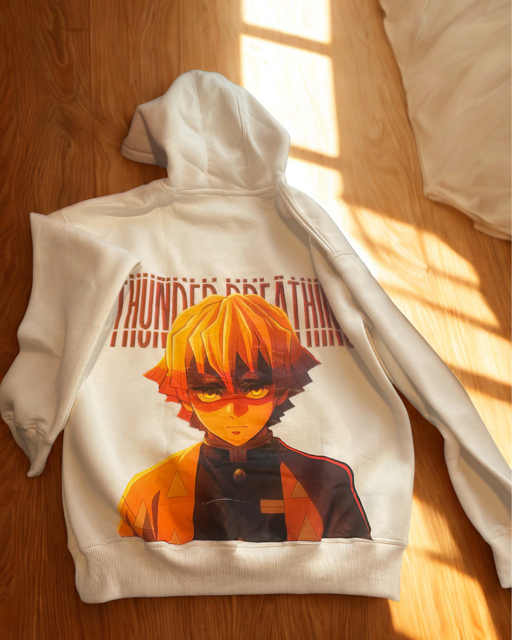 Thunder Breathing Oversized Hoodie – Zenitsu Edition (350 GSM)