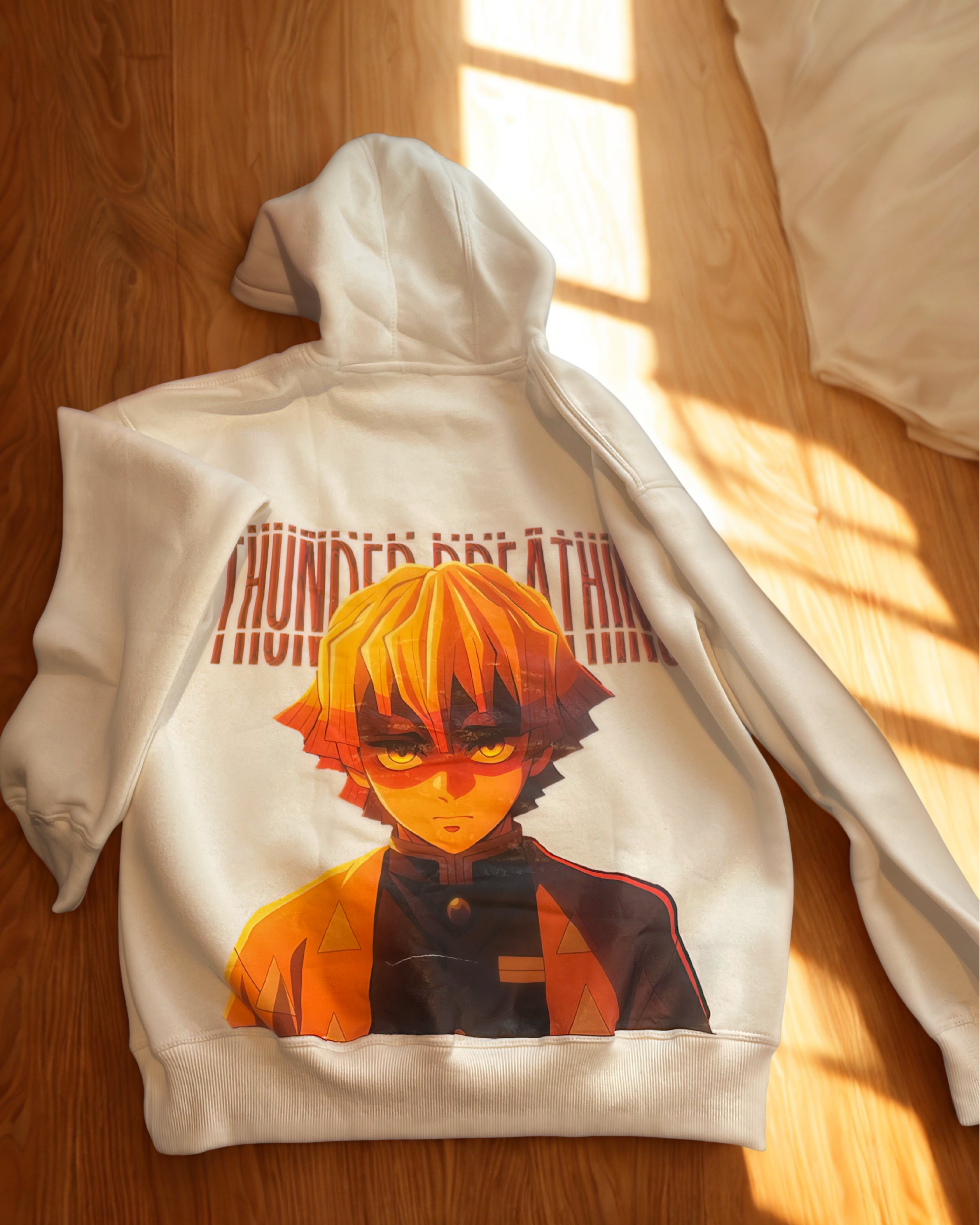 Thunder Breathing Oversized Hoodie – Zenitsu Edition (350 GSM)