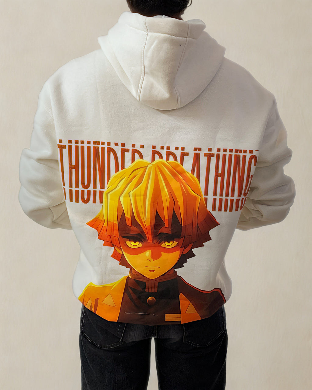 Thunder Breathing Oversized Hoodie – Zenitsu Edition (350 GSM)