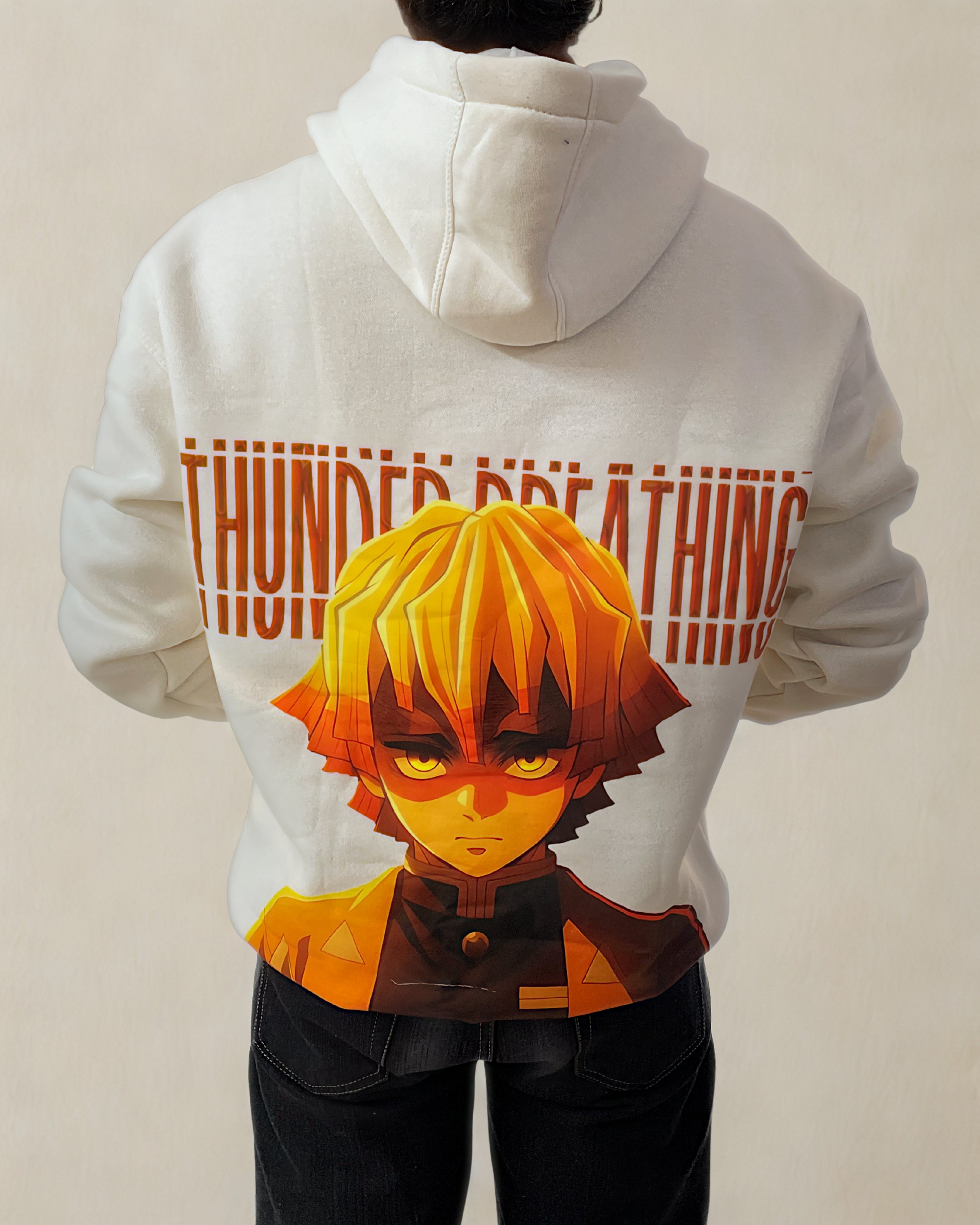 Thunder Breathing Oversized Hoodie – Zenitsu Edition (350 GSM)