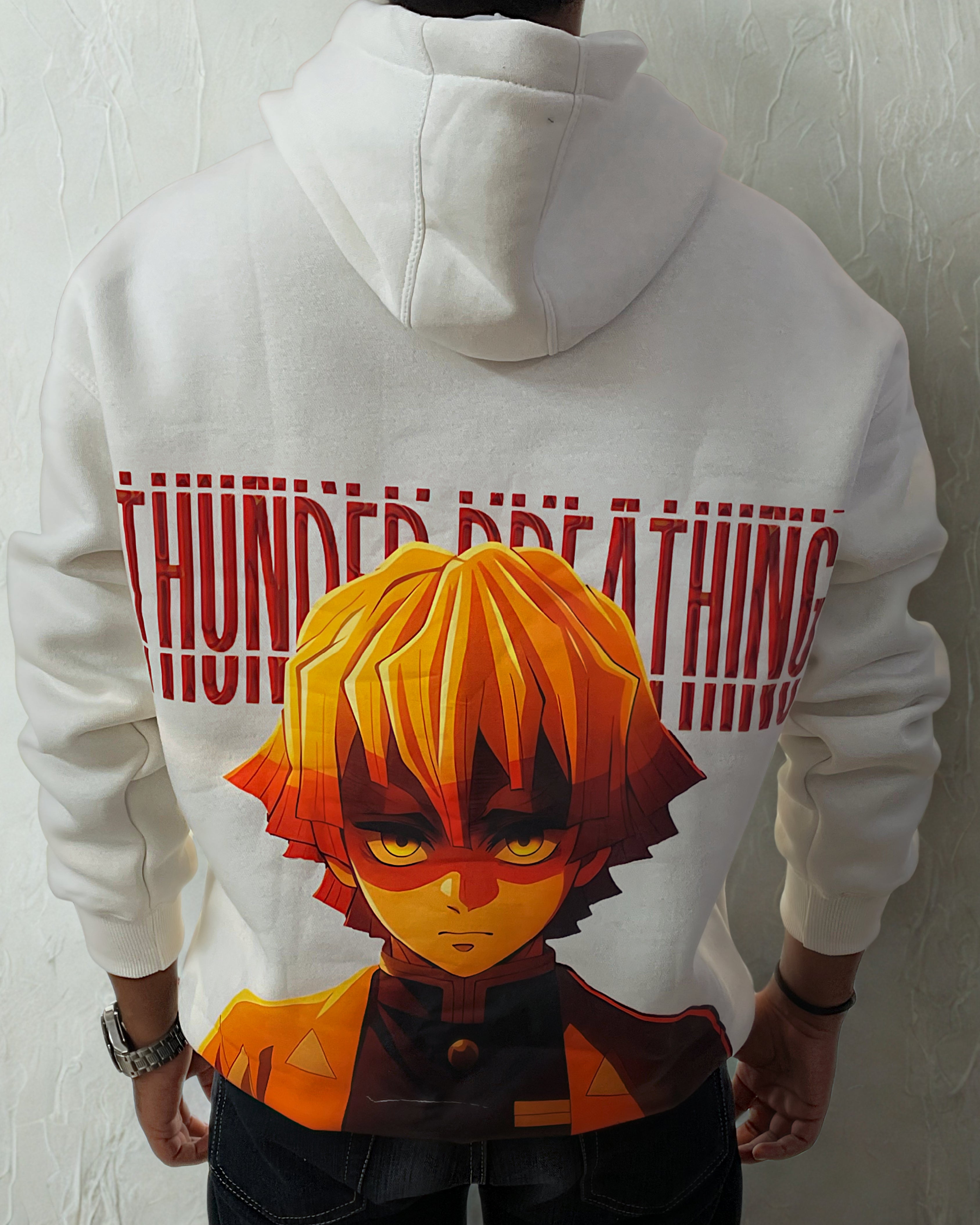 Thunder Breathing Oversized Hoodie – Zenitsu Edition (350 GSM)